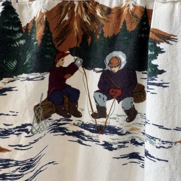 Vintage Chaps Ralph Lauren Men’s M Button Down Shirt Scenic Wilderness All Over - Picture 15 of 15